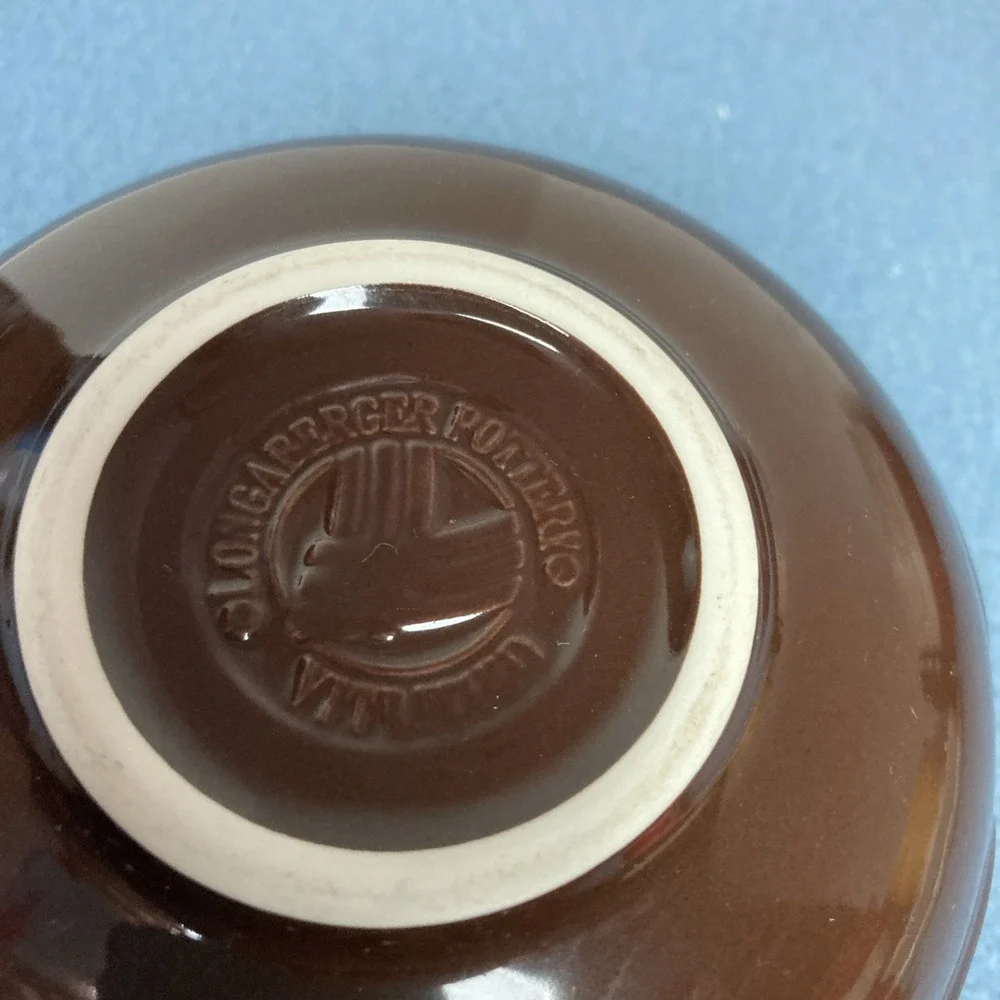 Longaberger Pottery Woven Traditions Chocolate Vitrified 5